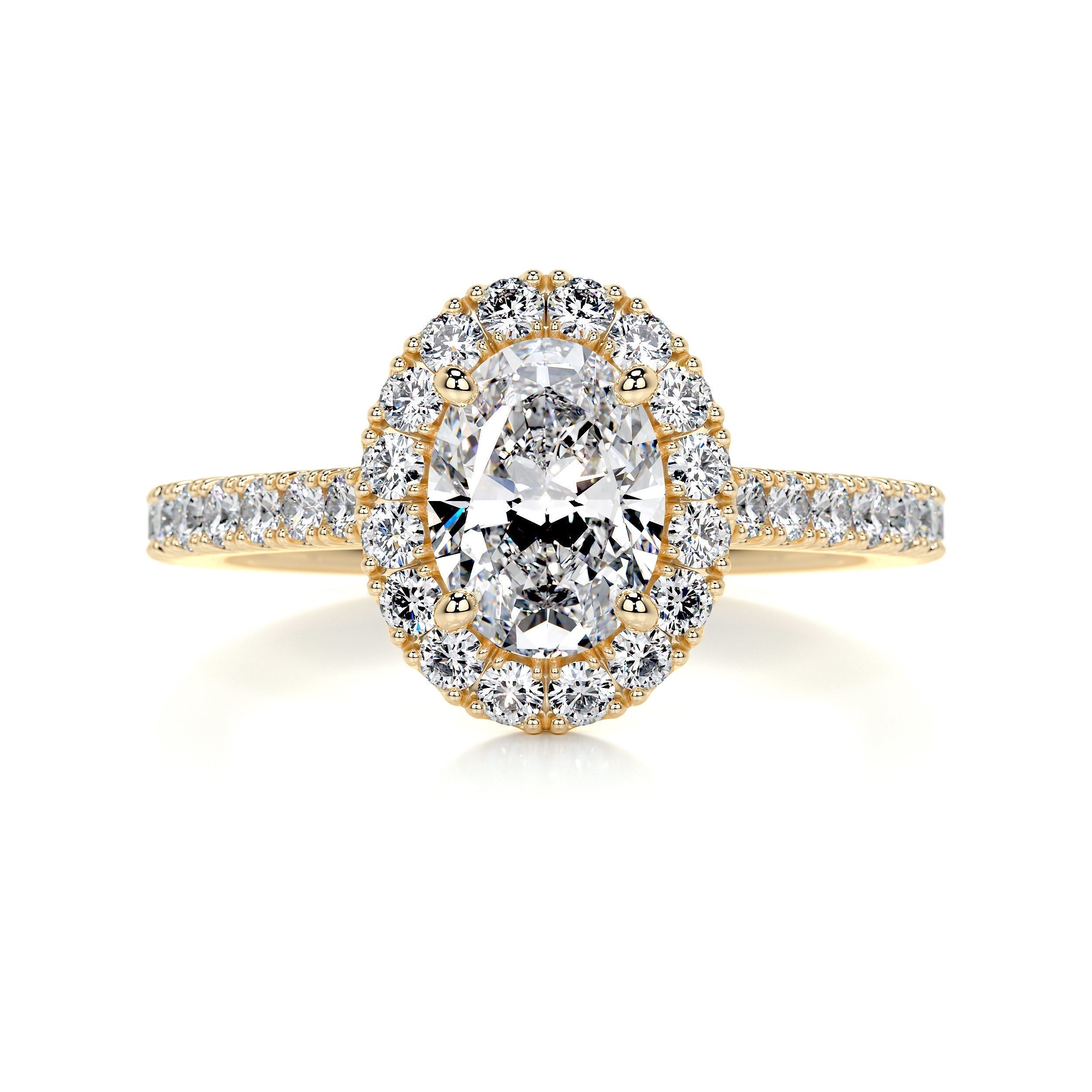 1.5 CT Oval Halo CVD F/VS2 Diamond Engagement Ring 6