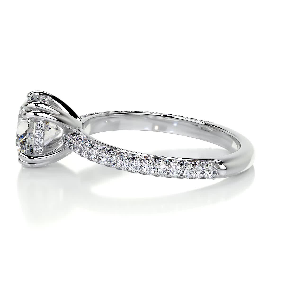 2.0 CT Round Hidden Halo CVD E/VS1 Diamond Engagement Ring 4