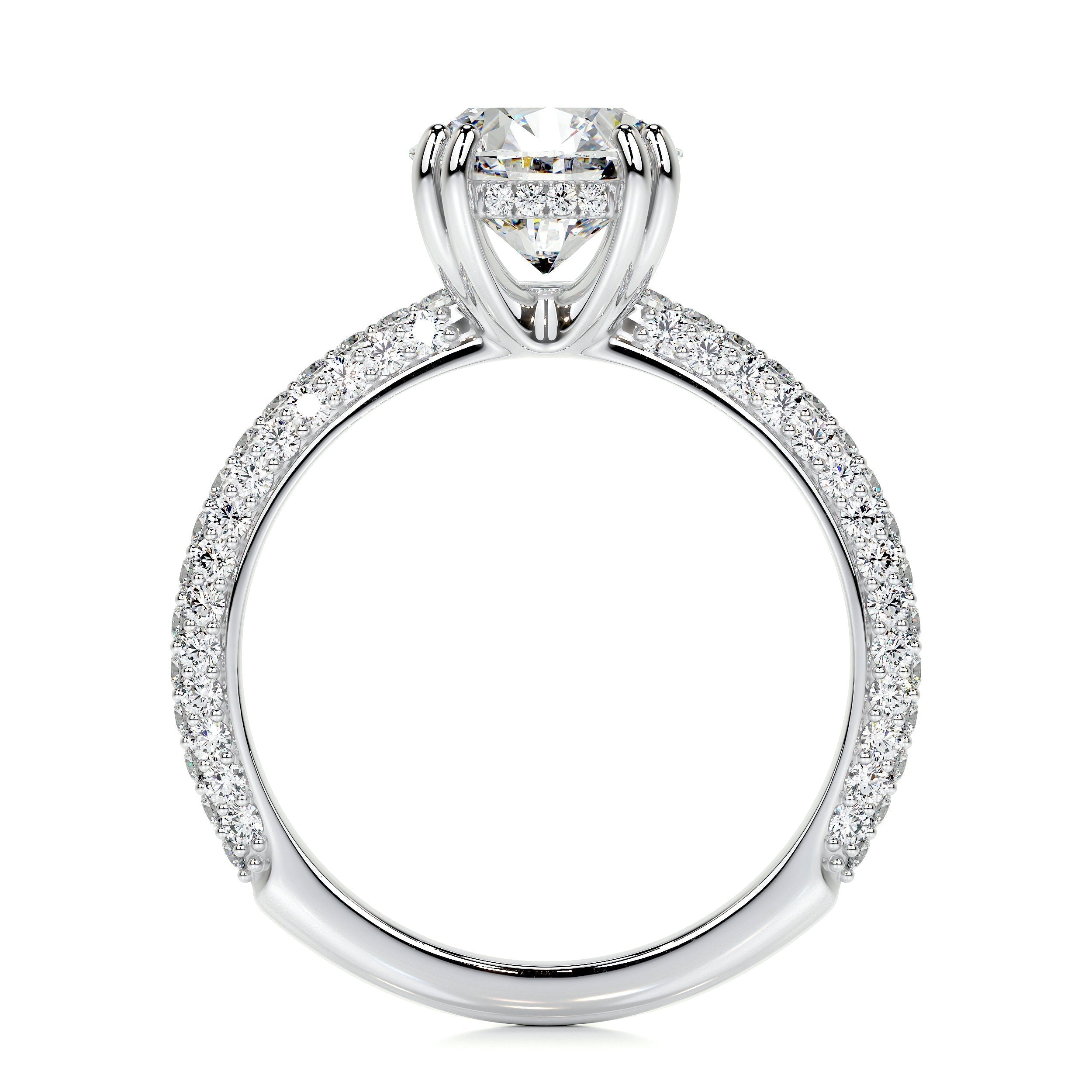 2.0 CT Round Hidden Halo CVD E/VS1 Diamond Engagement Ring 5