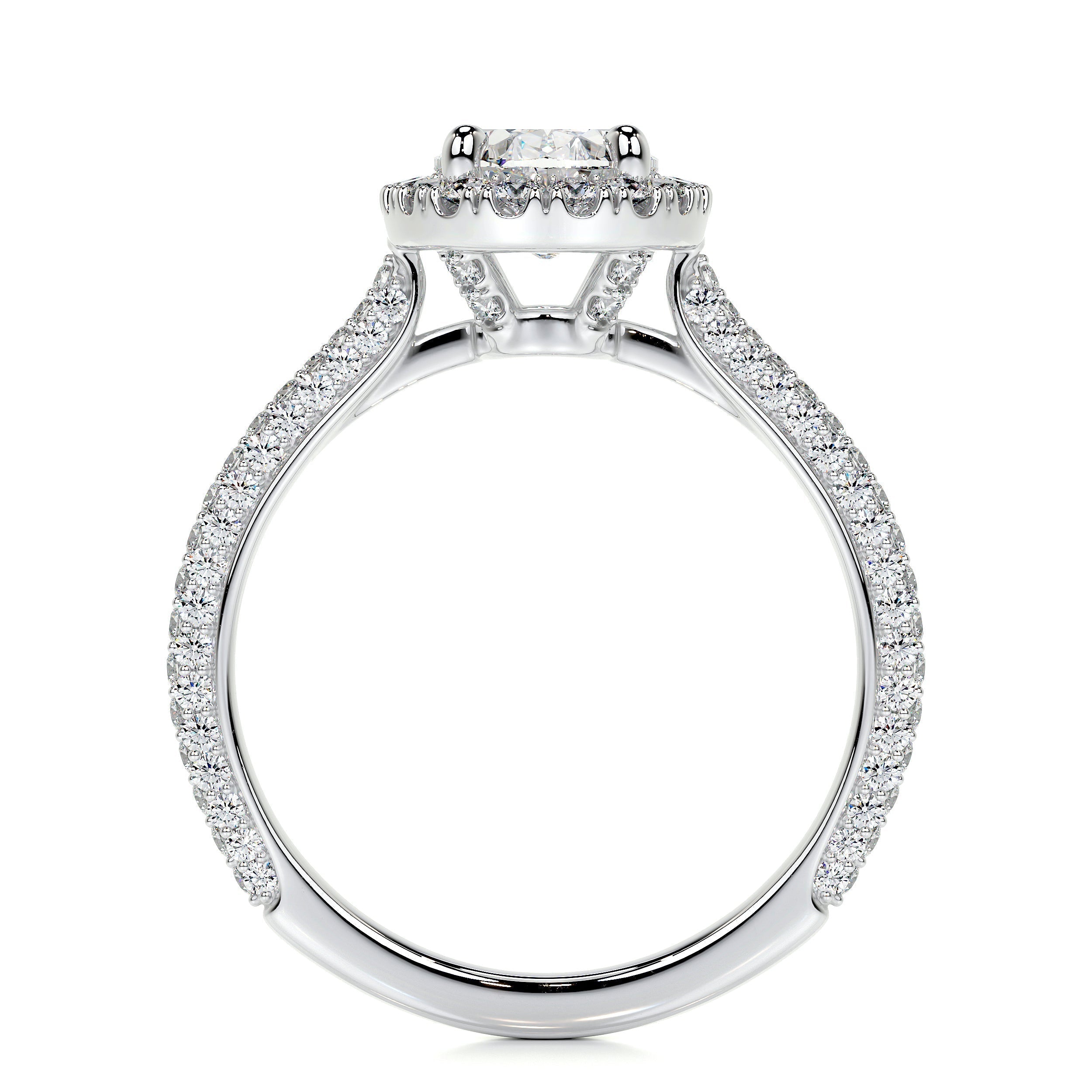 1.50 CT Oval Halo CVD F/VS2 Diamond Engagement Ring 5