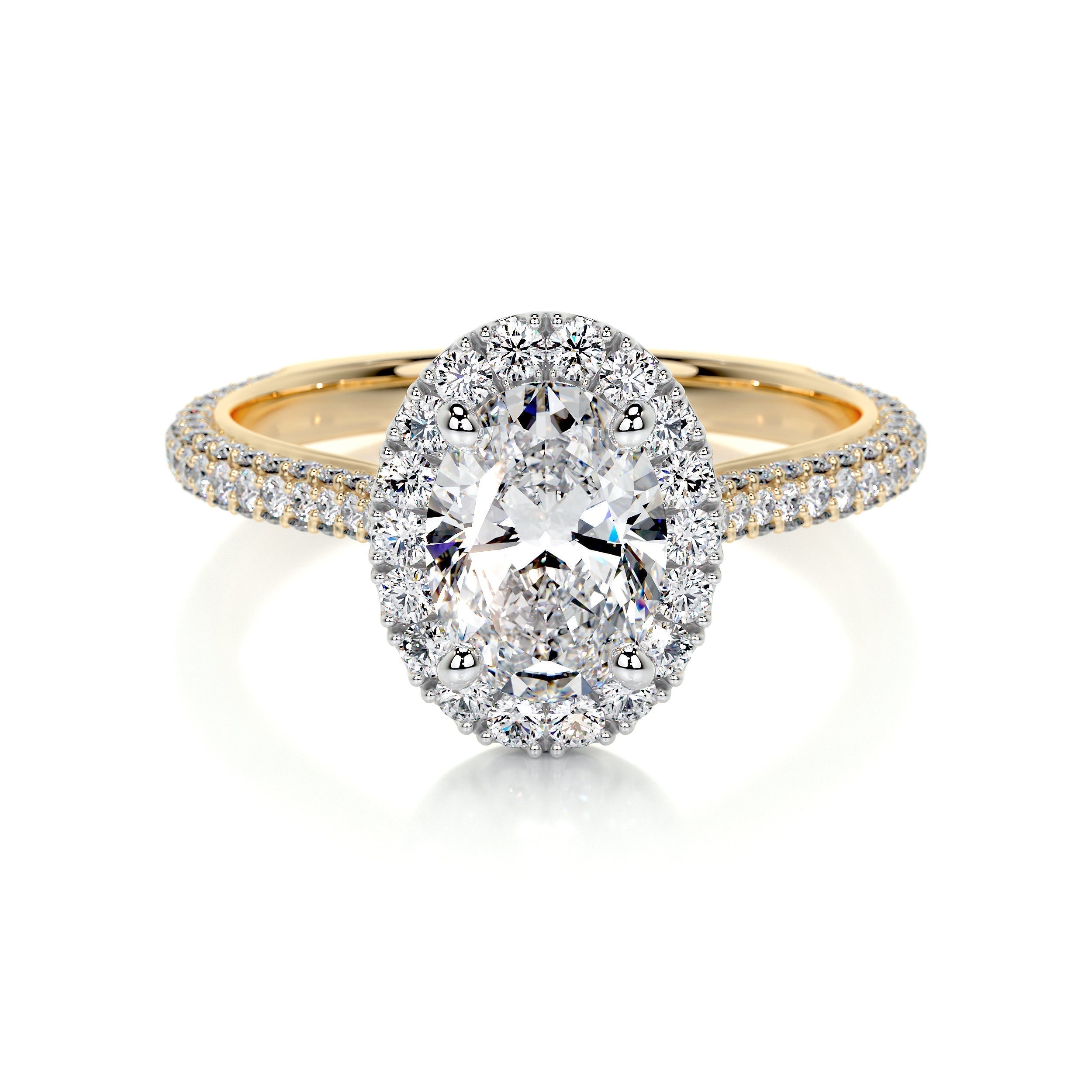 1.50 CT Oval Halo CVD F/VS2 Diamond Engagement Ring 6