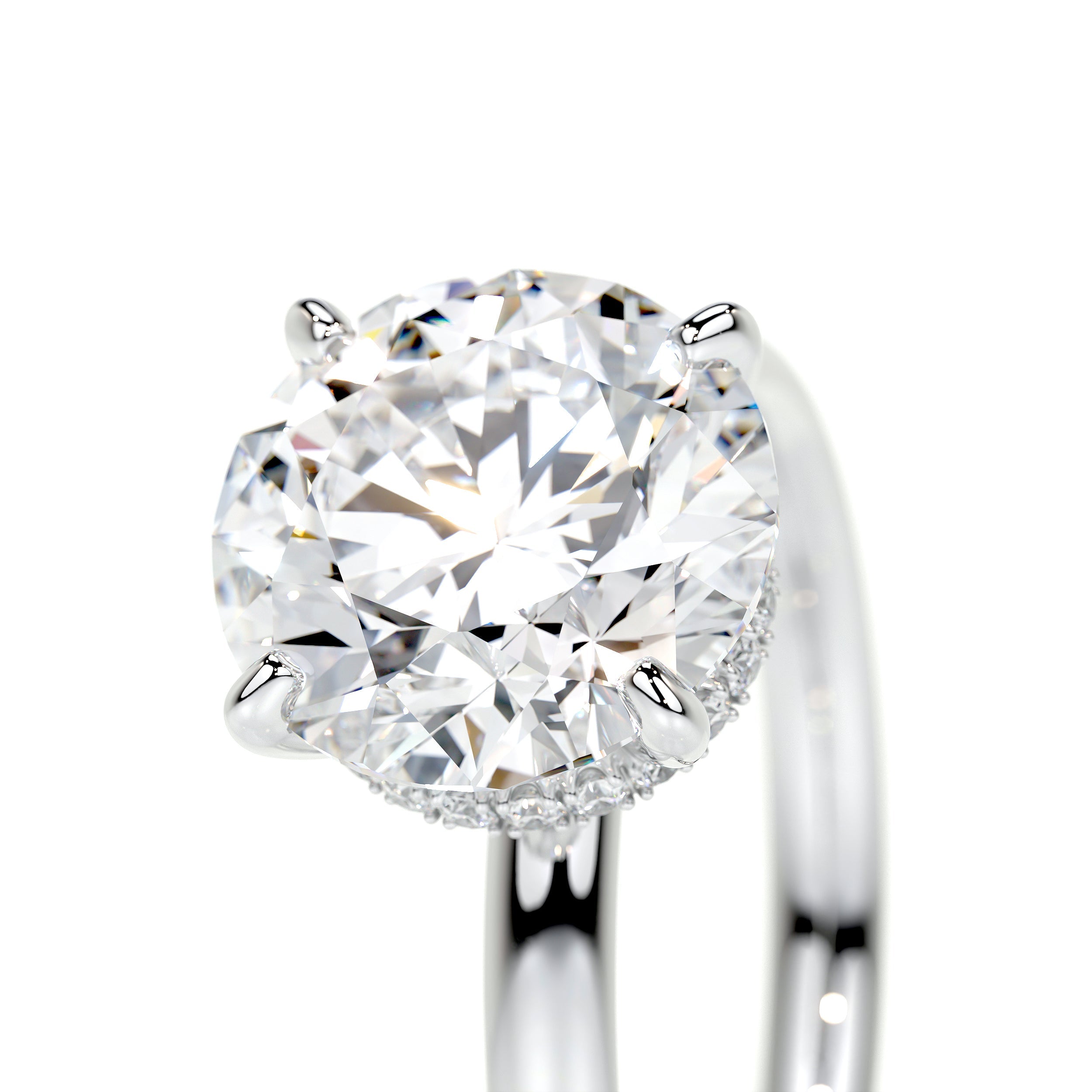 2.0 CT Pear Hidden Halo CVD E/VS2 Diamond Engagement Ring 16