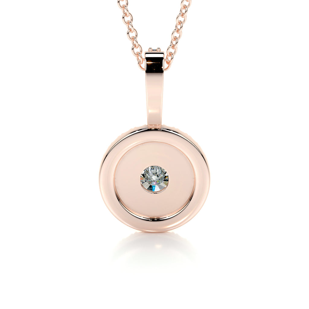 0.50 CT Round Double Halo CVD F/VS Diamond Necklace 16