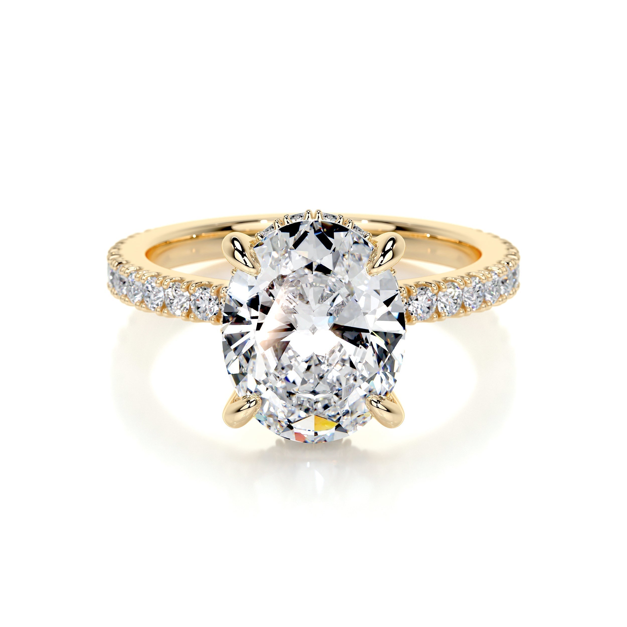 2.0 CT Oval Hidden Halo CVD E/VS2 Diamond Engagement Ring 8