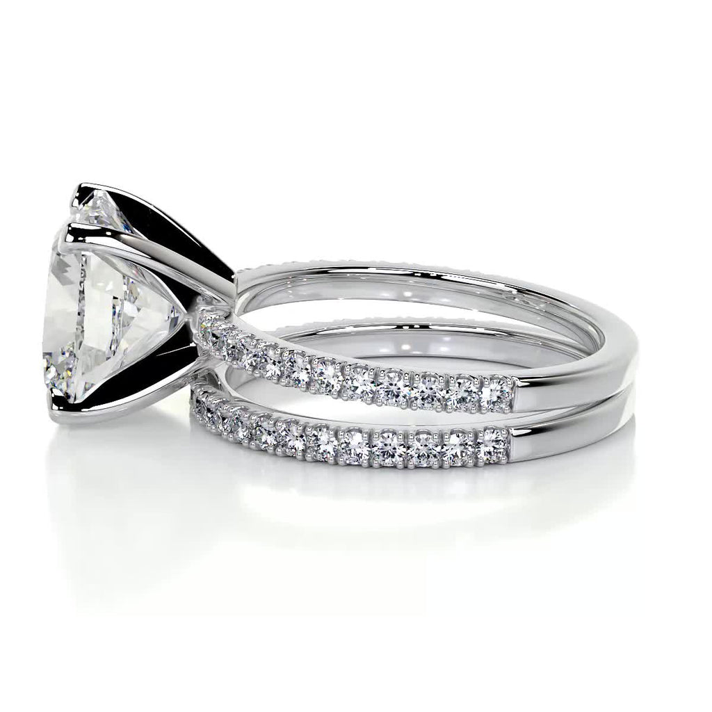 3.0 CT Cushion Solitaire CVD F/VS Diamond Bridal Ring Set 5