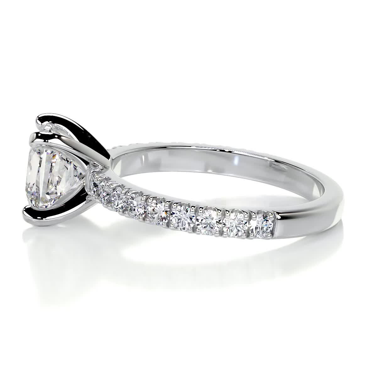 1.5 CT Princess Solitaire CVD G/VS2 Diamond Engagement Ring 4