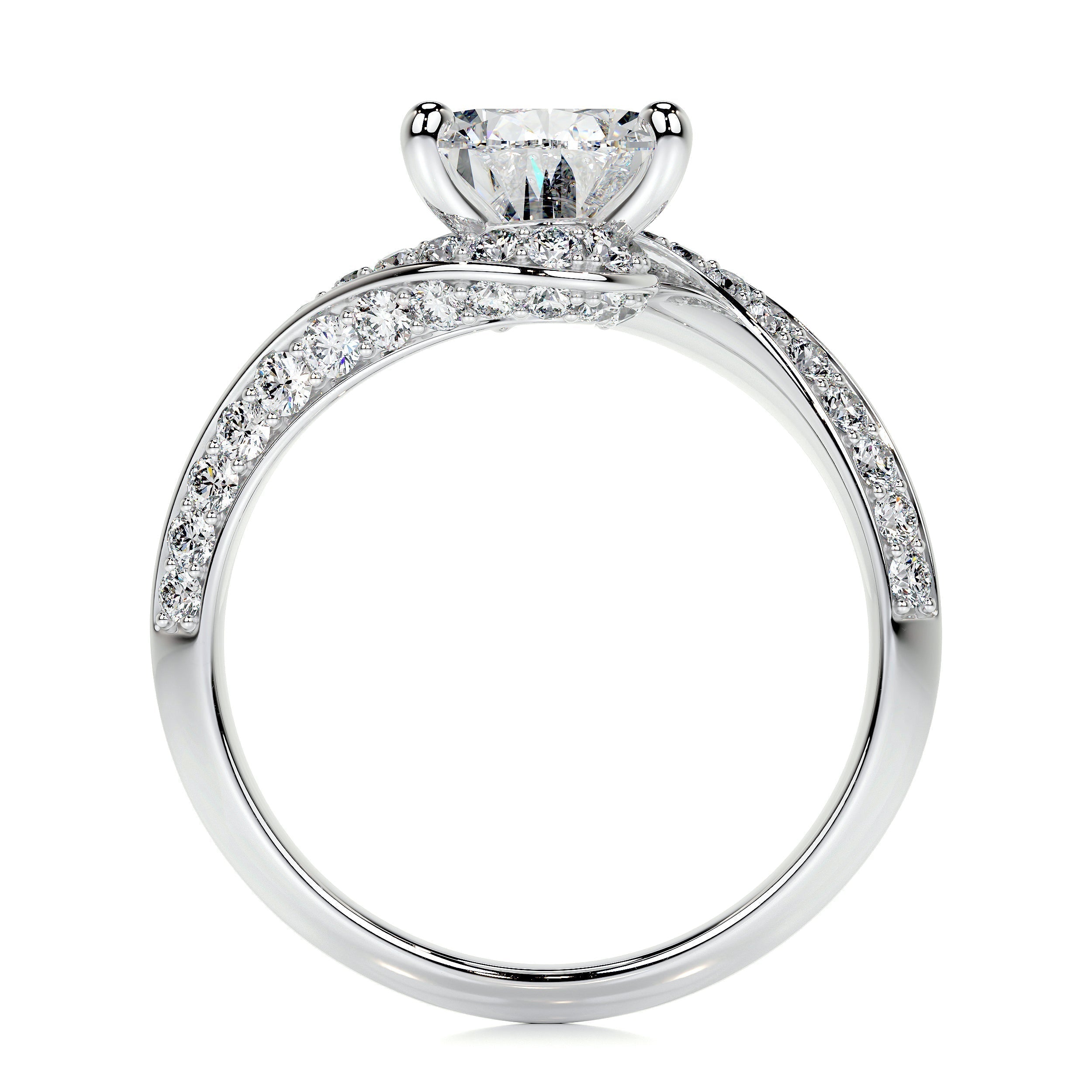 2.0 CT Pear Bypass CVD E/VS2 Diamond Engagement Ring 5