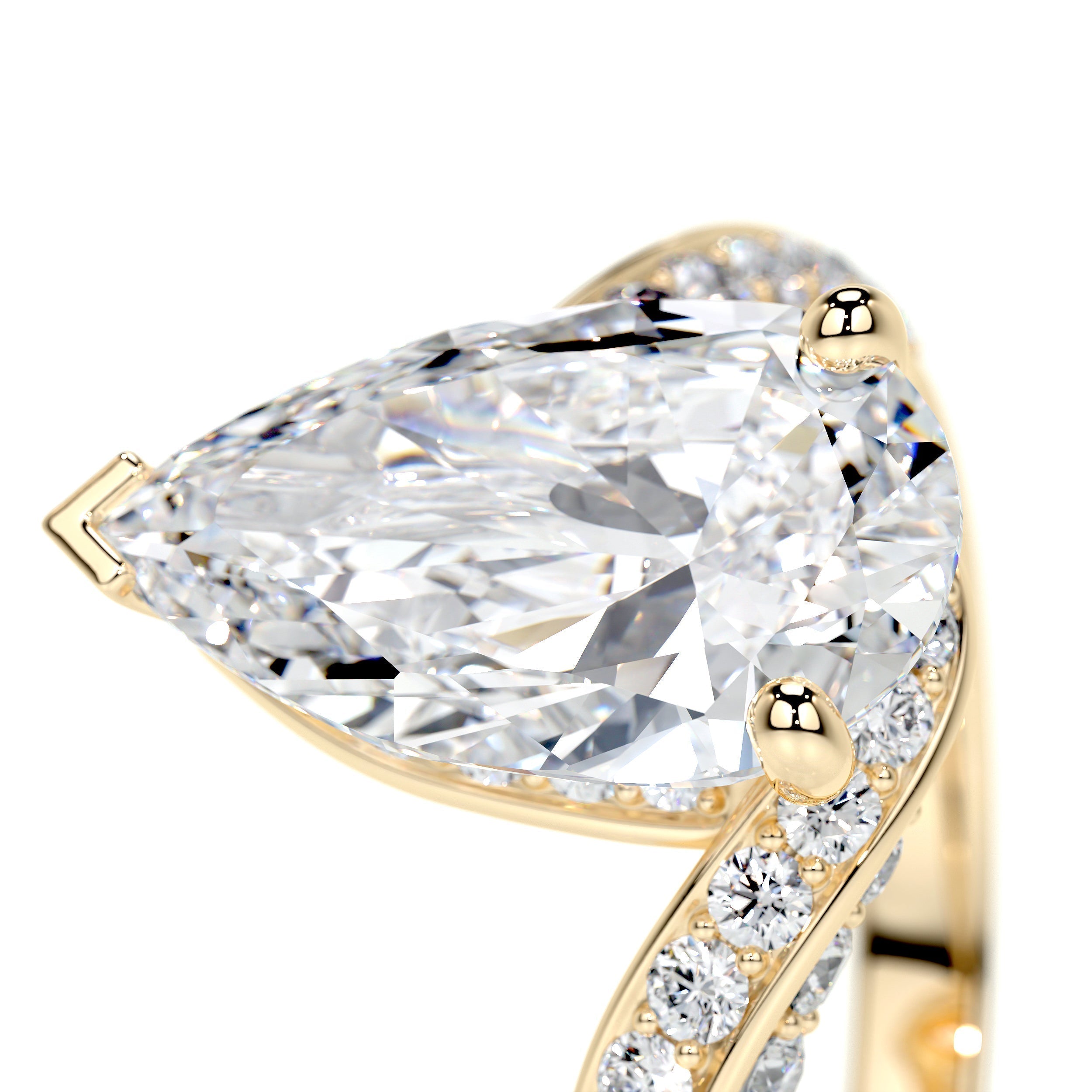 2.0 CT Pear Bypass CVD E/VS2 Diamond Engagement Ring 8