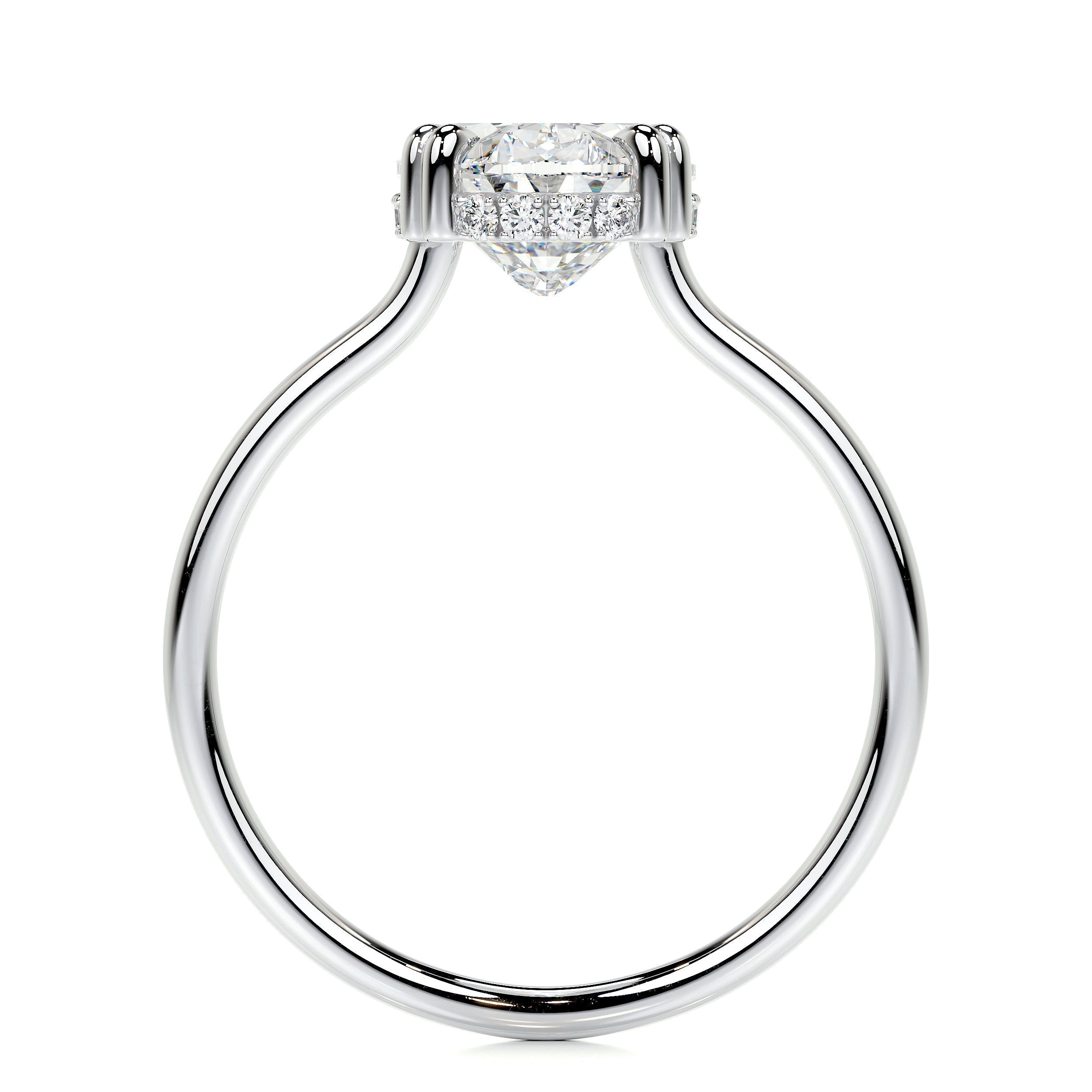 3.0 CT Oval Hidden Halo CVD E/SI1 Diamond Engagement Ring 6