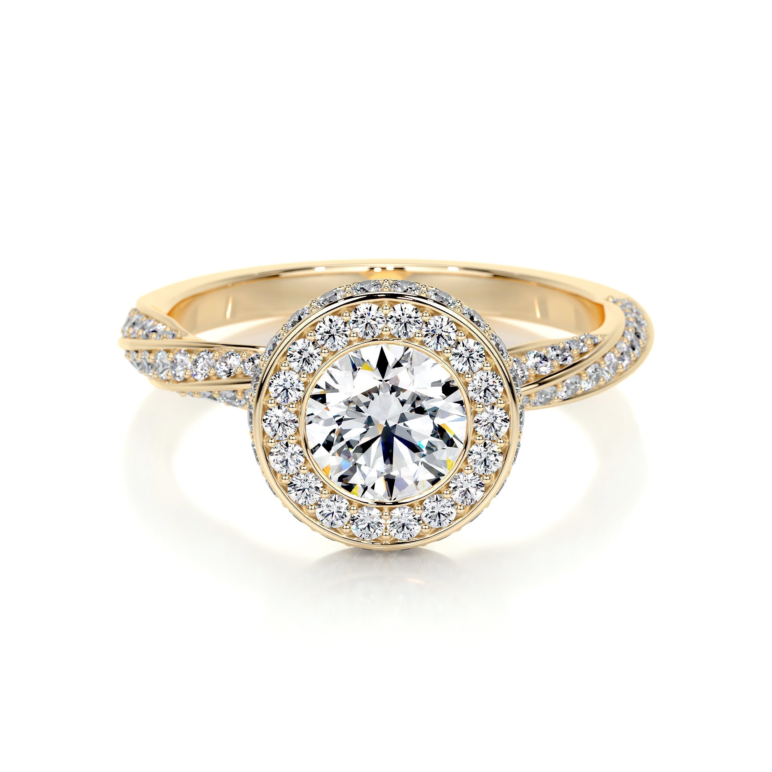 1.0 CT Round Halo CVD E/VS1 Diamond Engagement Ring 8