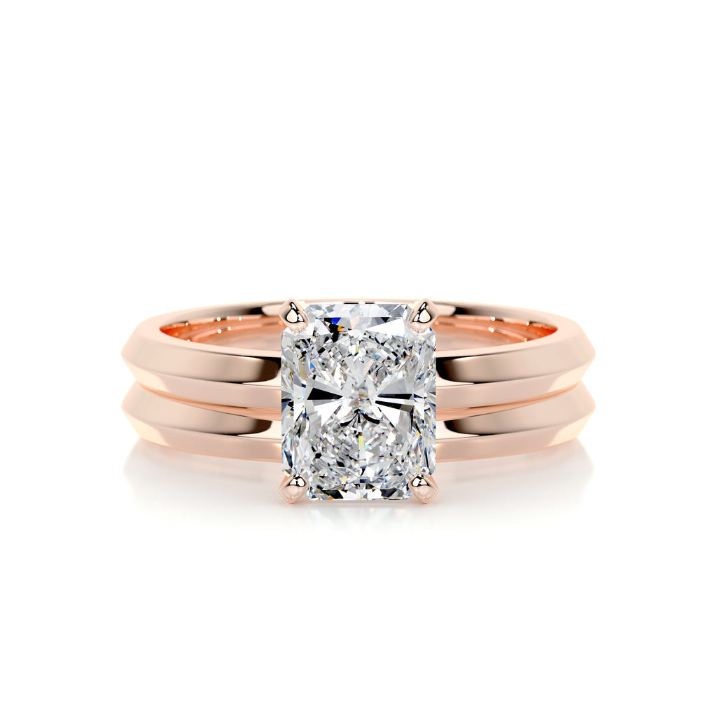 2.0 CT Radiant Solitaire CVD F/VS Diamond Bridal Set 13