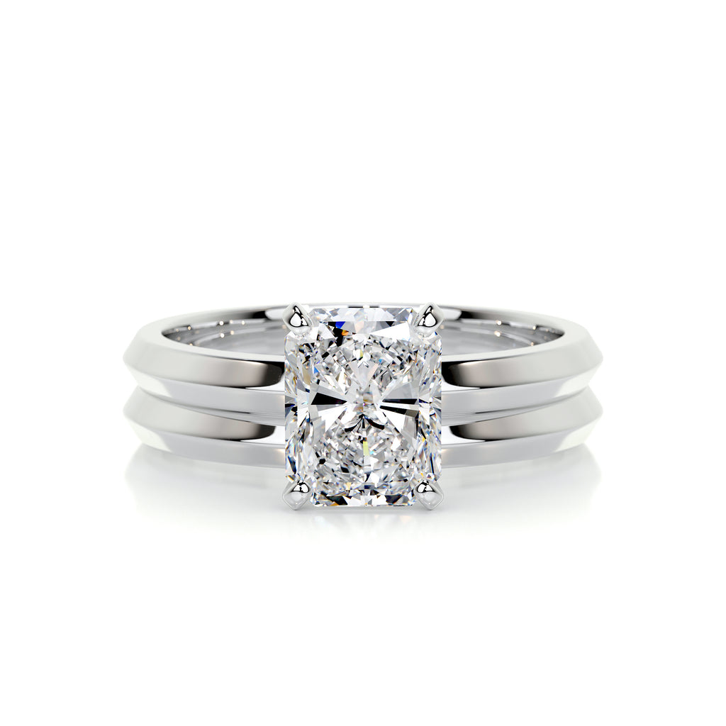 2.0 CT Radiant Solitaire CVD F/VS Diamond Bridal Set 1