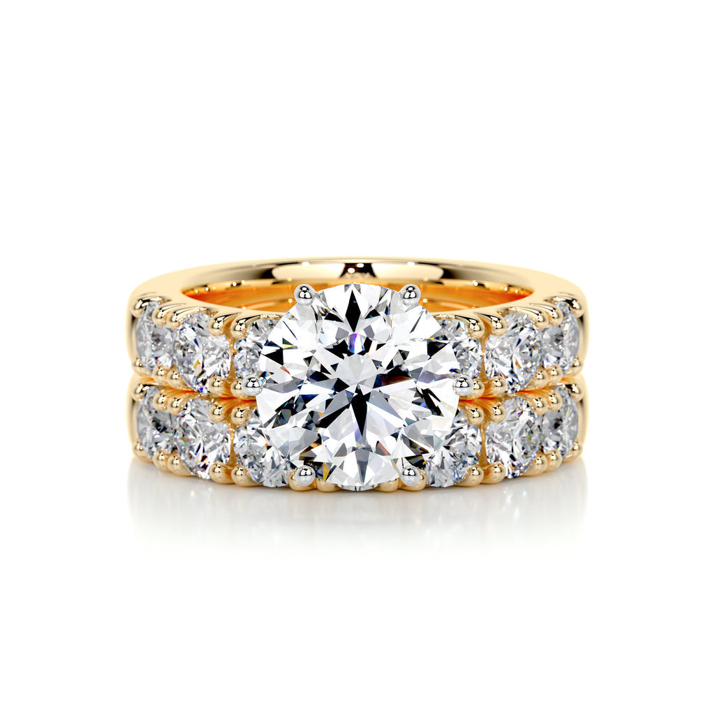 3.0 CT Round Solitaire CVD F/VS Diamond Bridal Set 8