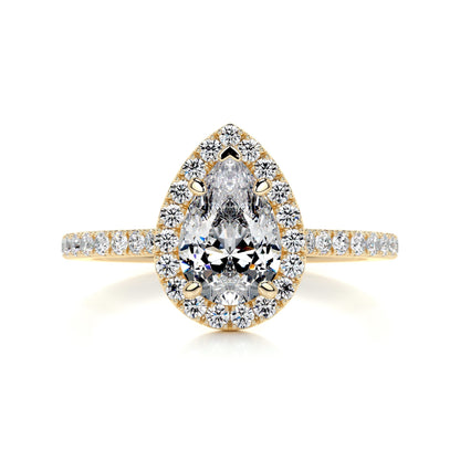 1.0 CT Pear Halo CVD F/VS2 Diamond Engagement Ring 7