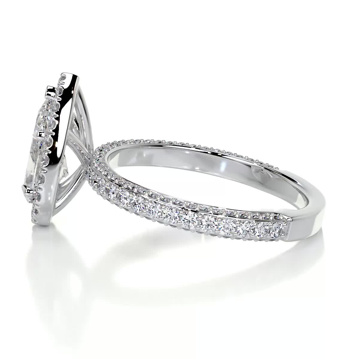 2.0 CT Pear Halo CVD F/VS2 Diamond Engagement Ring 5