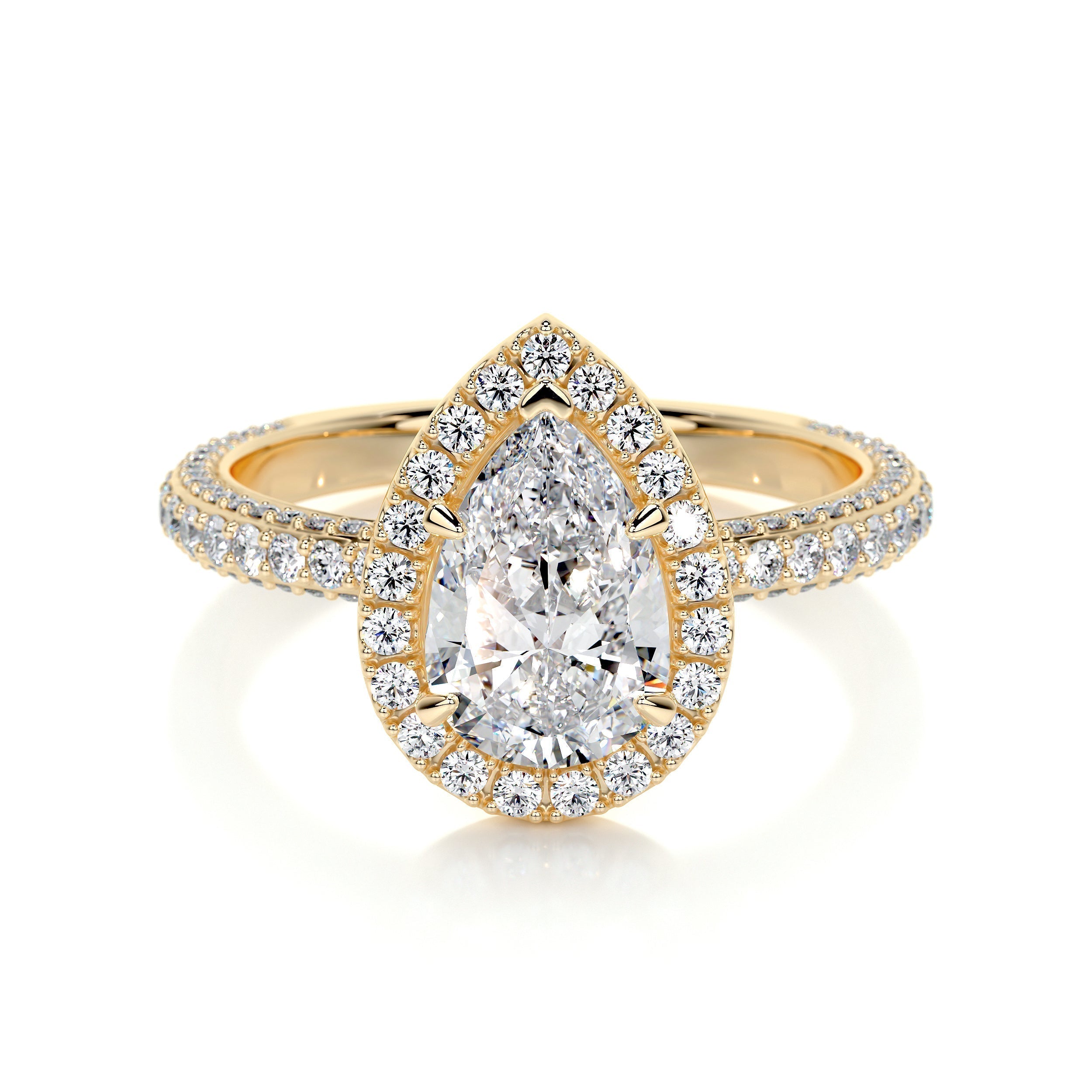 2.0 CT Pear Halo CVD F/VS2 Diamond Engagement Ring 7