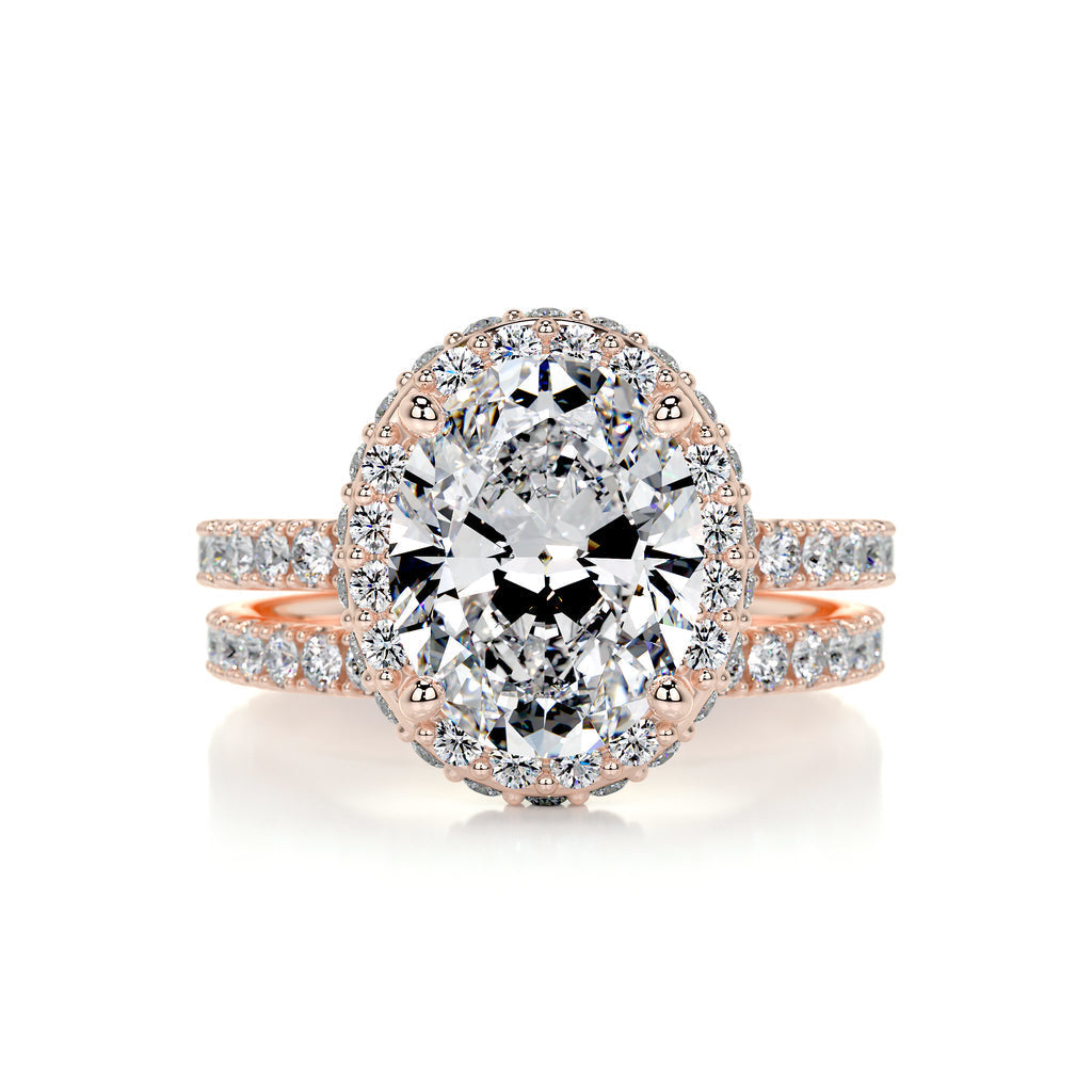 2.0 CT Oval Halo CVD F/VS Diamond Bridal Set 13