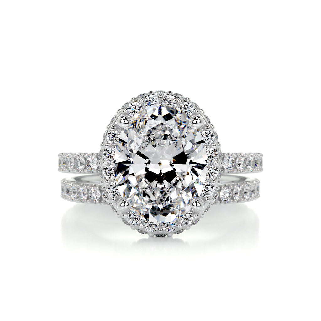 2.0 CT Oval Halo CVD F/VS Diamond Bridal Set 1