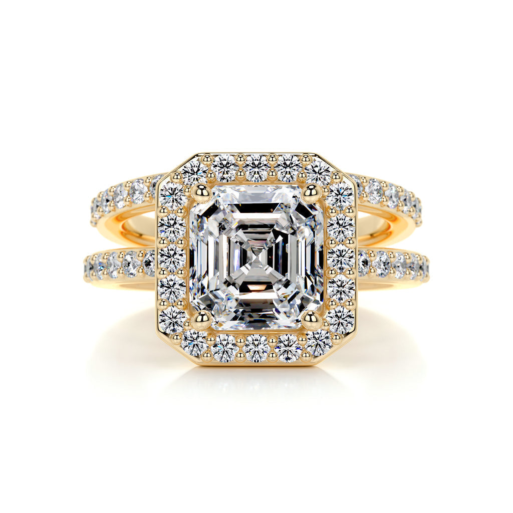 1.05 CT Asscher Halo CVD F/VS Diamond Bridal Ring Set 6