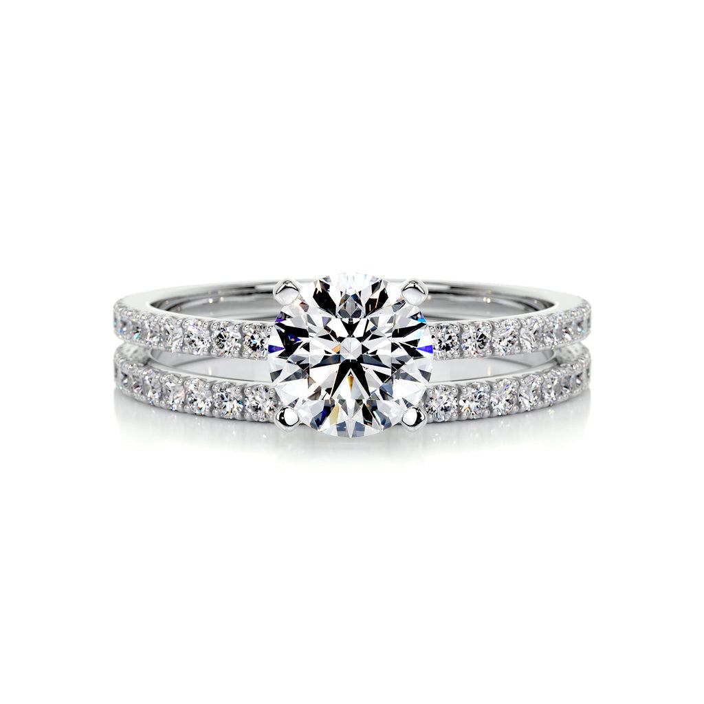 1.0 CT Round Solitaire CVD F/VVS2 Diamond Bridal Ring Set 1