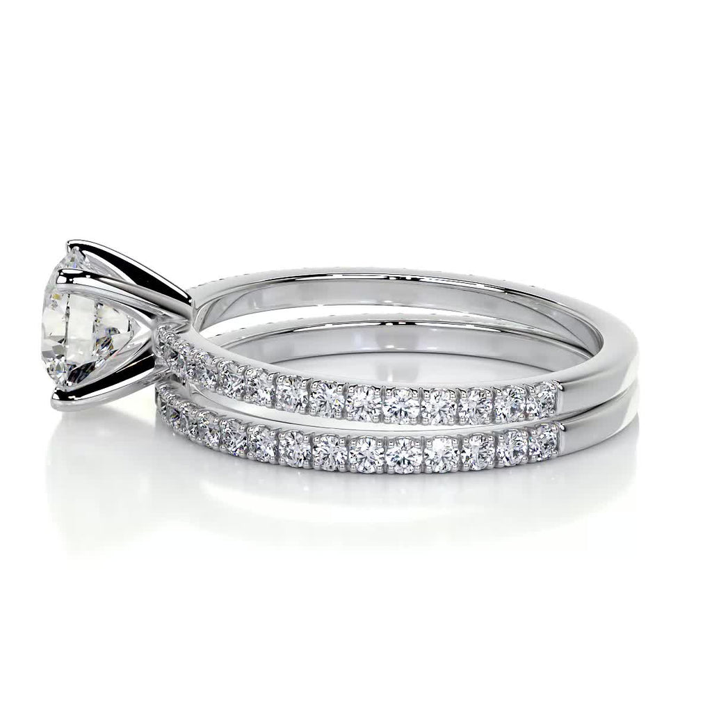 1.0 CT Round Solitaire CVD F/VVS2 Diamond Bridal Ring Set 4