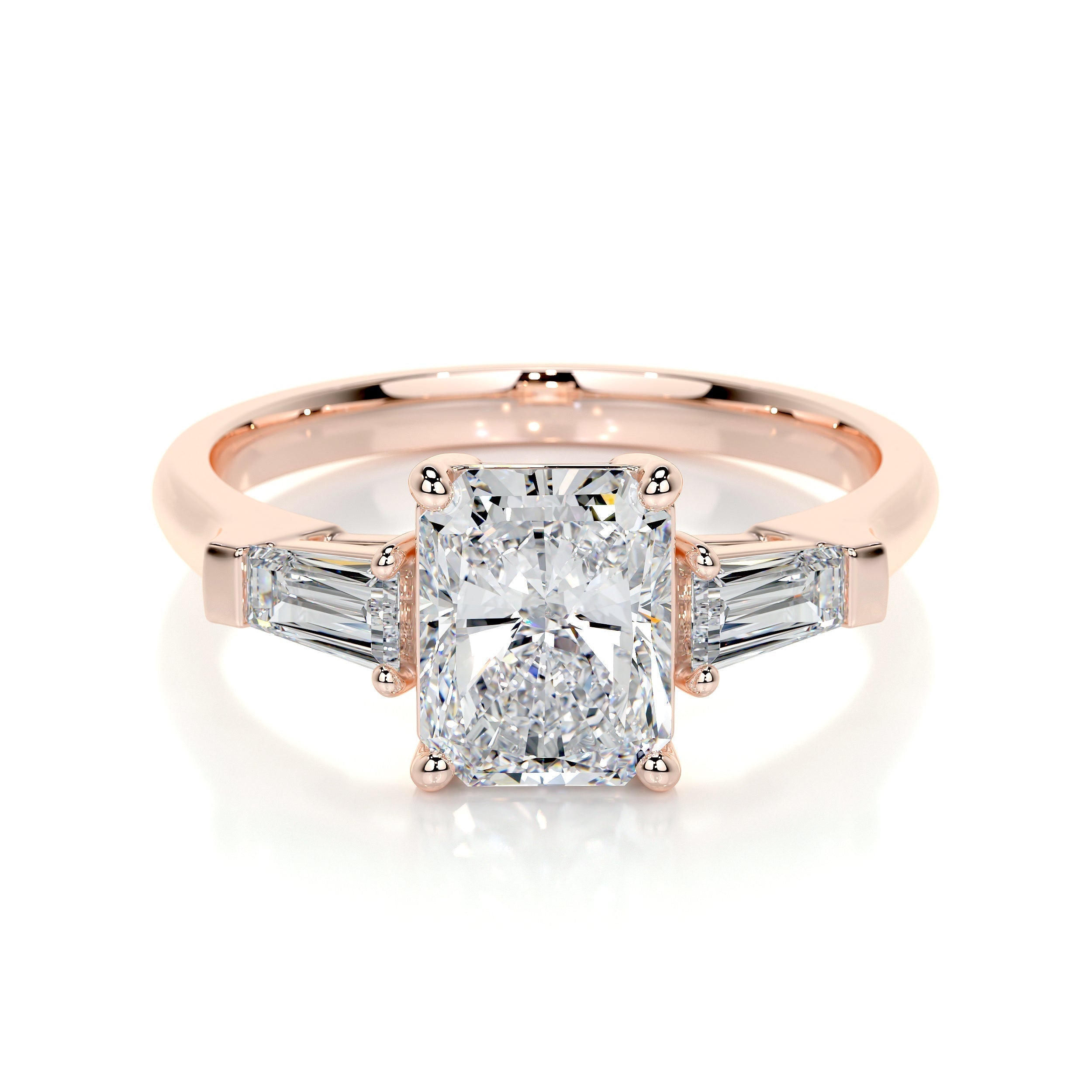 1.50 CT Radiant Three Stones CVD G/VS2 Diamond Engagement Ring 11