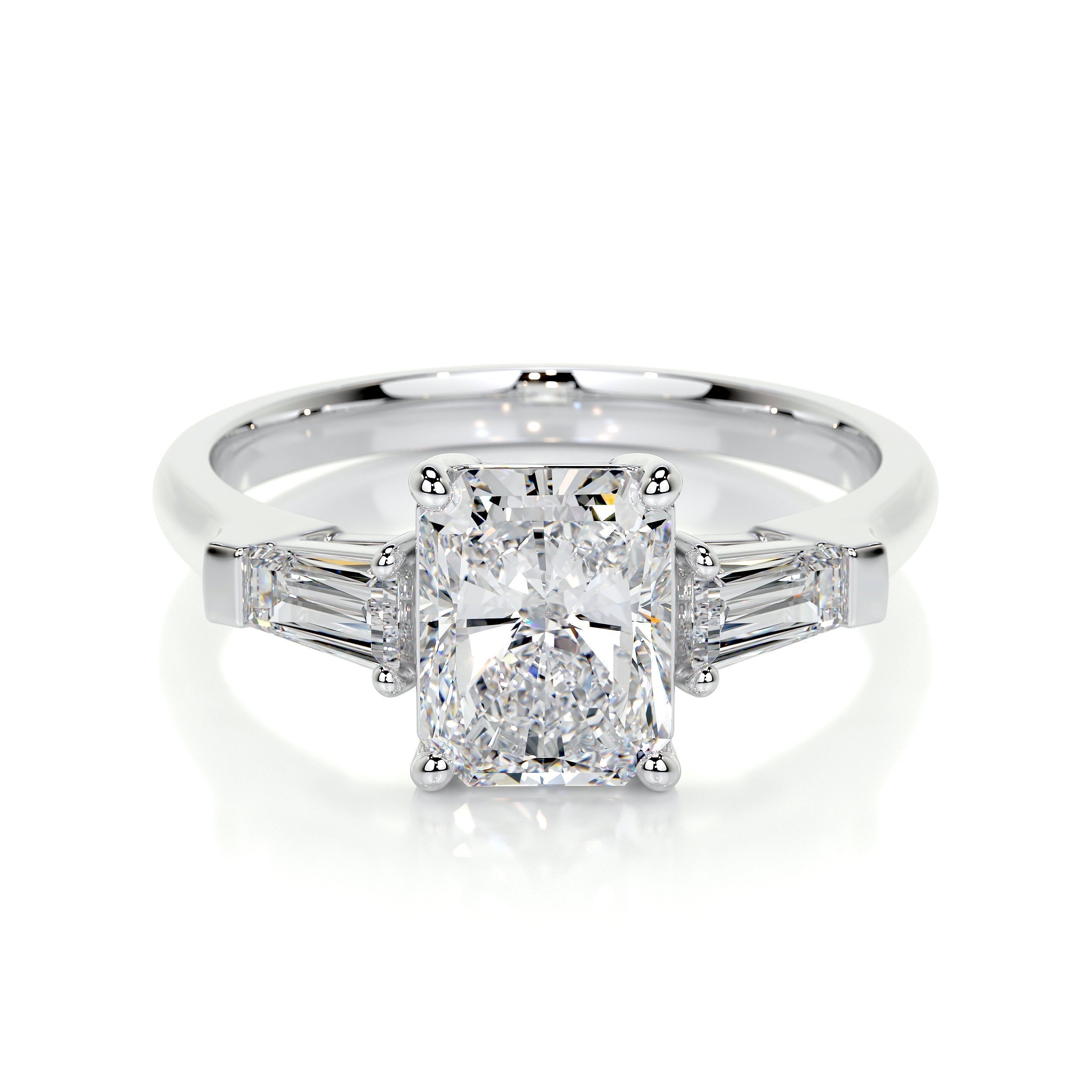 1.50 CT Radiant Three Stones CVD G/VS2 Diamond Engagement Ring 1