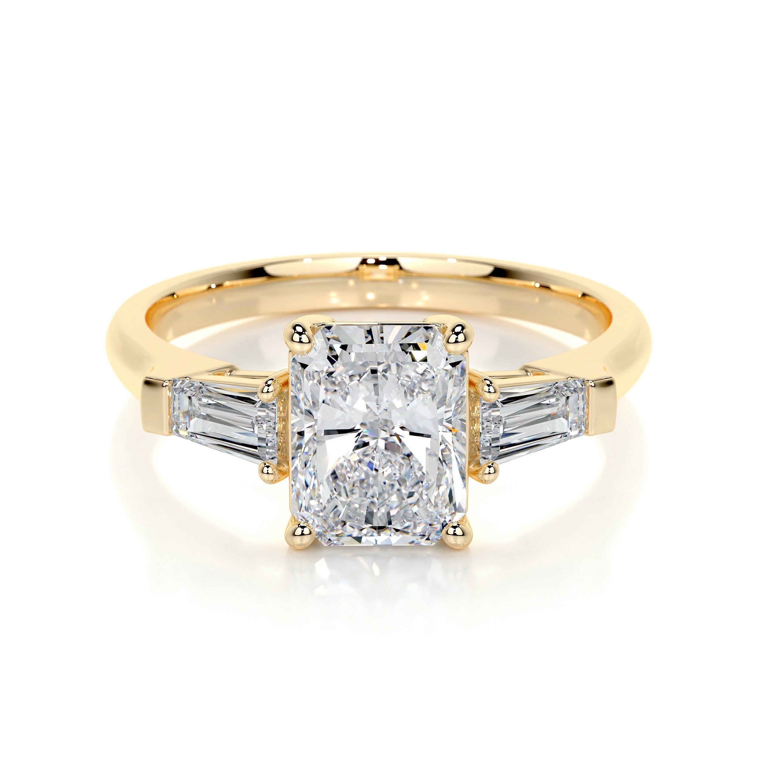 1.50 CT Radiant Three Stones CVD G/VS2 Diamond Engagement Ring 8