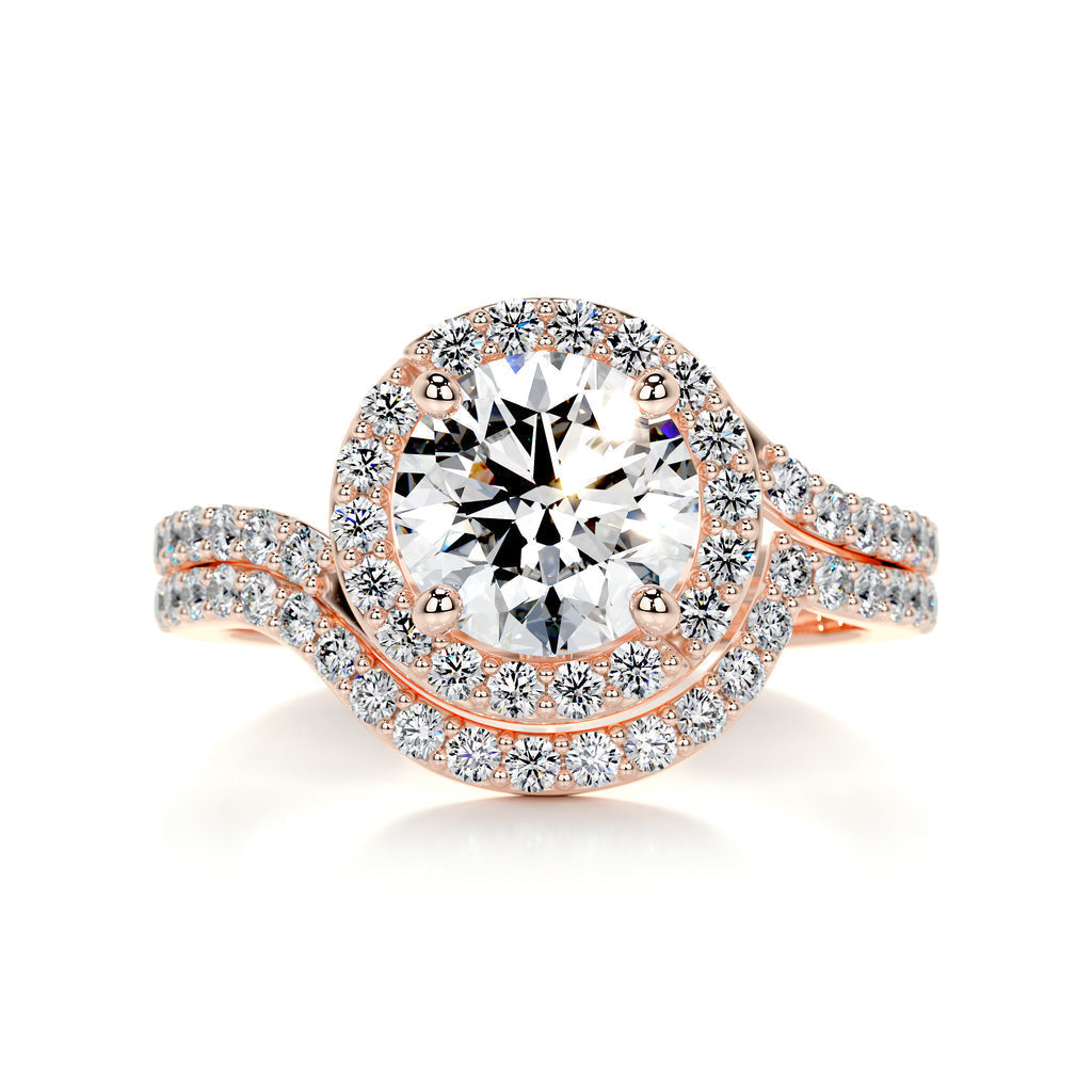 1.50 CT Round Halo CVD F/VS Diamond Bridal Ring Set 11