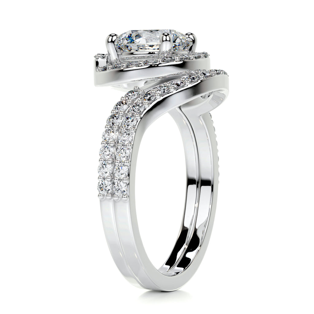 1.50 CT Round Halo CVD F/VS Diamond Bridal Ring Set 5