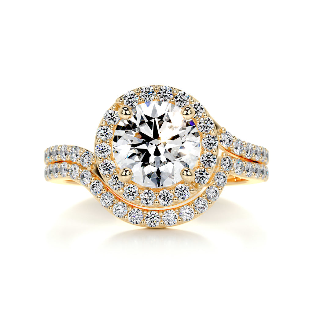 1.50 CT Round Halo CVD F/VS Diamond Bridal Ring Set 6