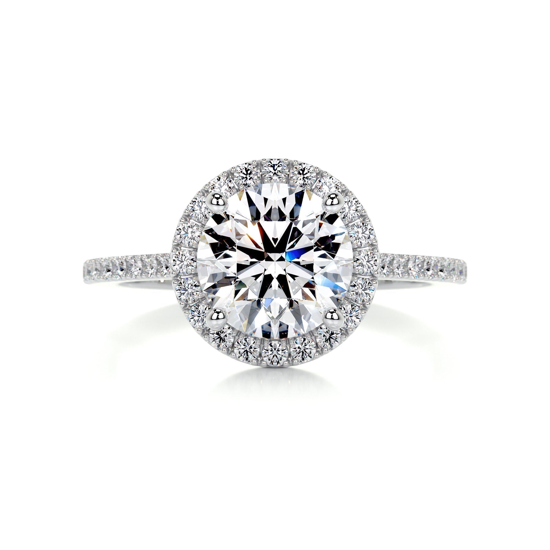 2 CT Round Halo CVD D/VS2 Diamond Engagement Ring 1