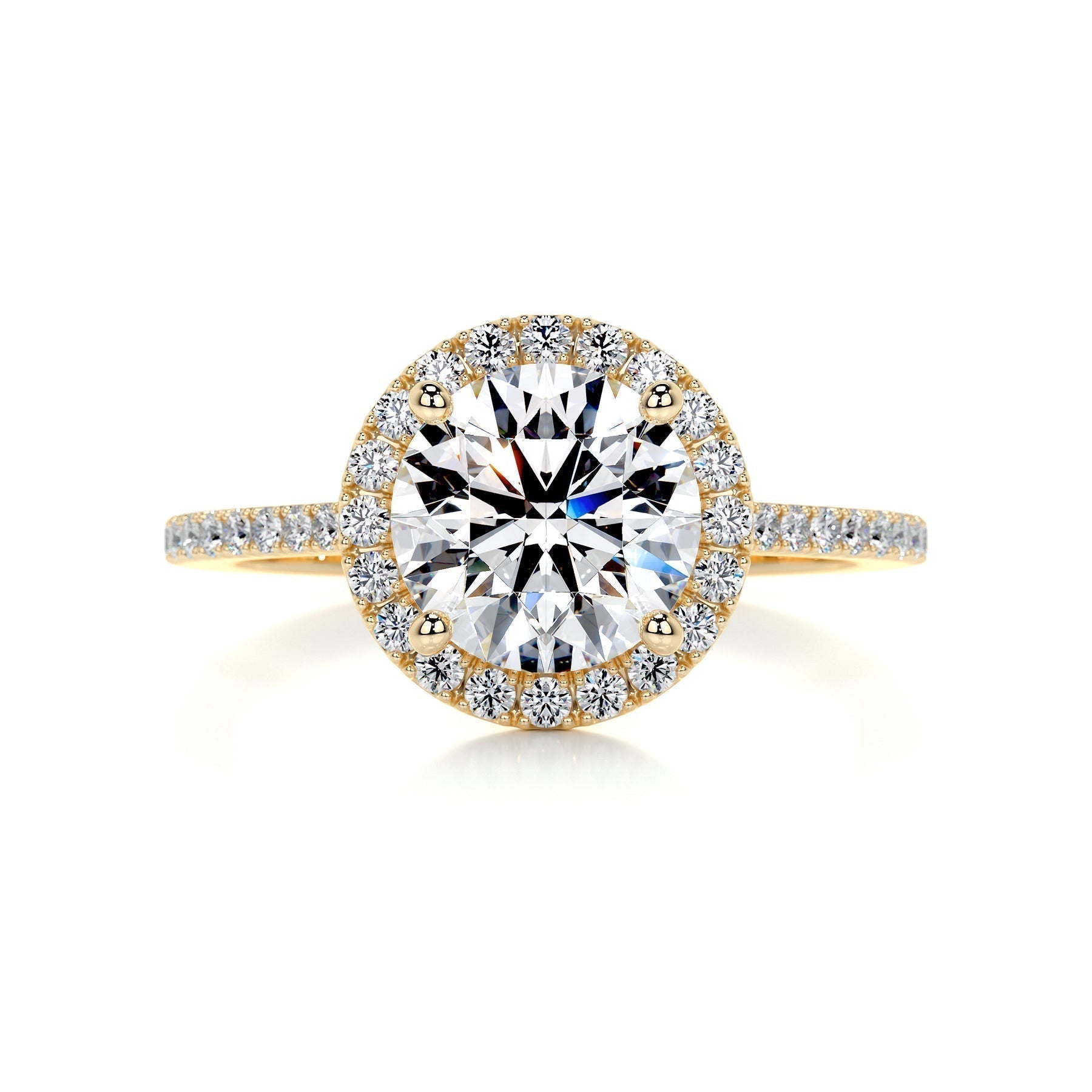 2 CT Round Halo CVD D/VS2 Diamond Engagement Ring 6