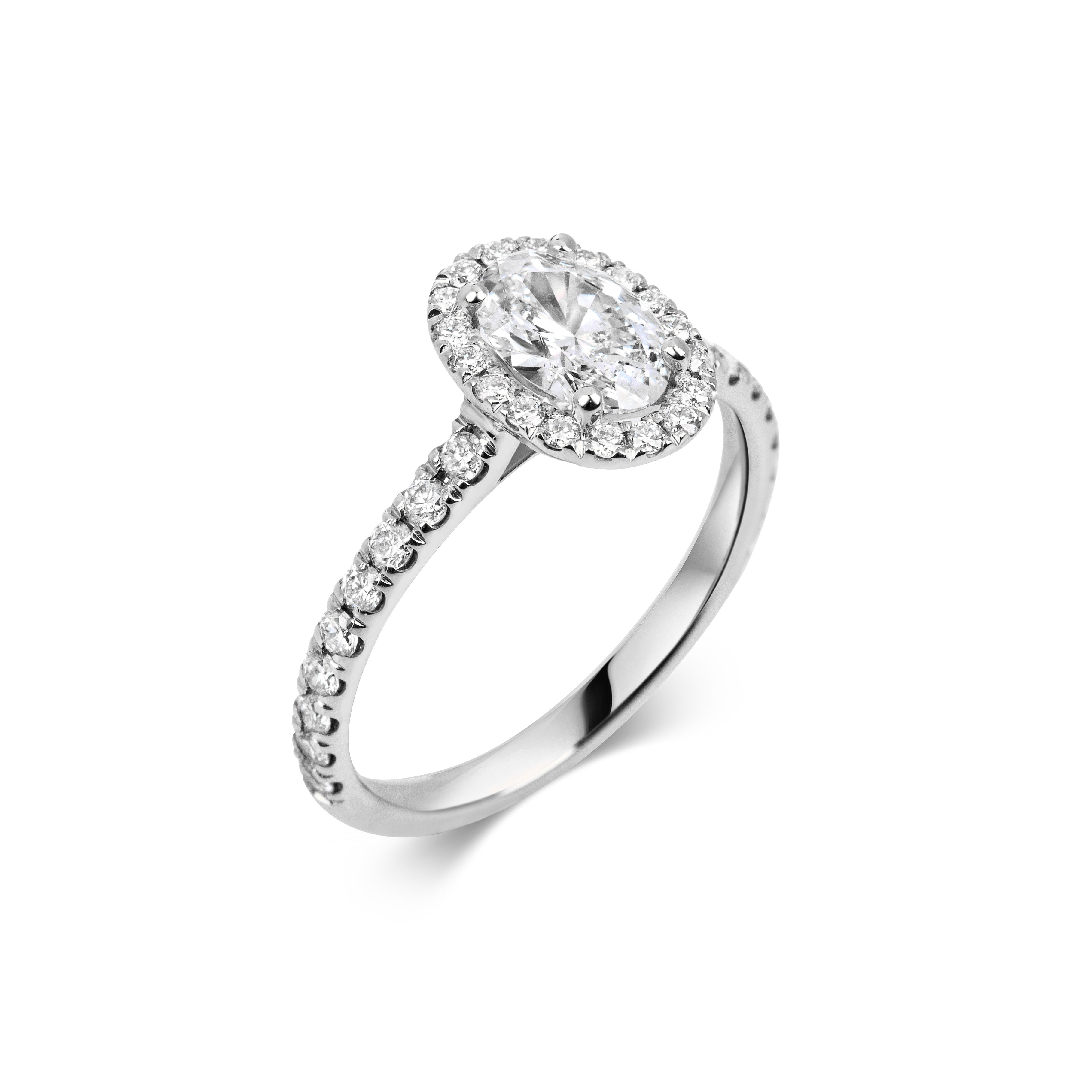 0.7 CT Oval Halo CVD F/VS1 Diamond Engagement Ring 3