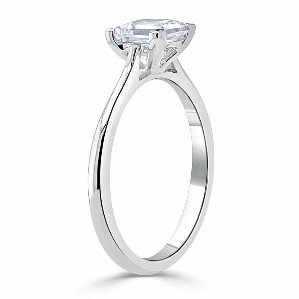 1.0 CT Cushion Cut Moissanite Solitaire Engagement Ring 2