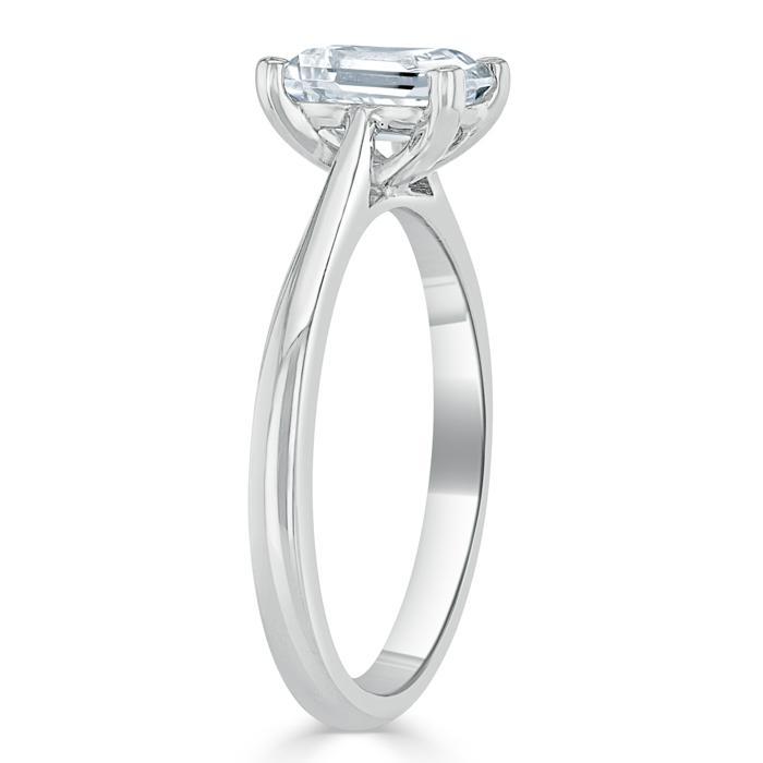 1.0 CT Emerald Cut Moissanite Solitaire Engagement Ring 3