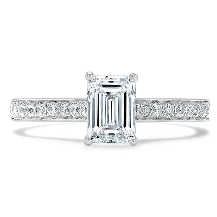 0.75 CT Emerald Cut Solitaire Moissanite Engagement Ring 1