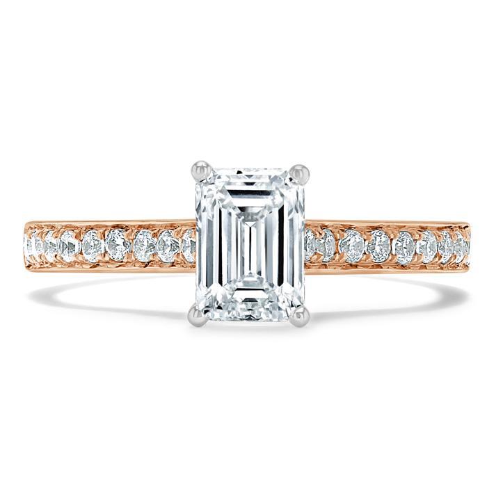 0.75 CT Emerald Cut Solitaire Moissanite Engagement Ring 7