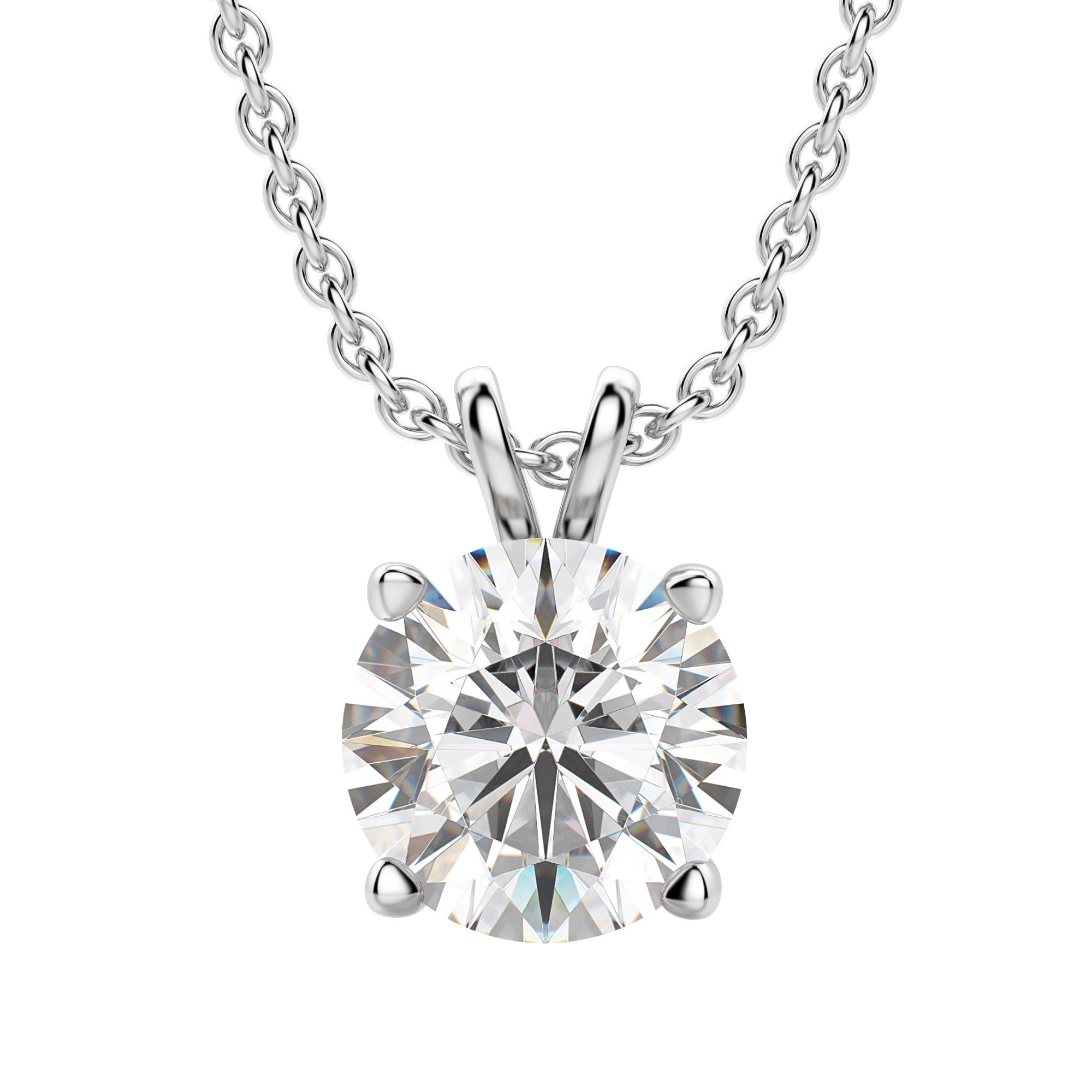 0.25 CT-1.0 CT Round Solitaire CVD F/VS Diamond Necklace 1