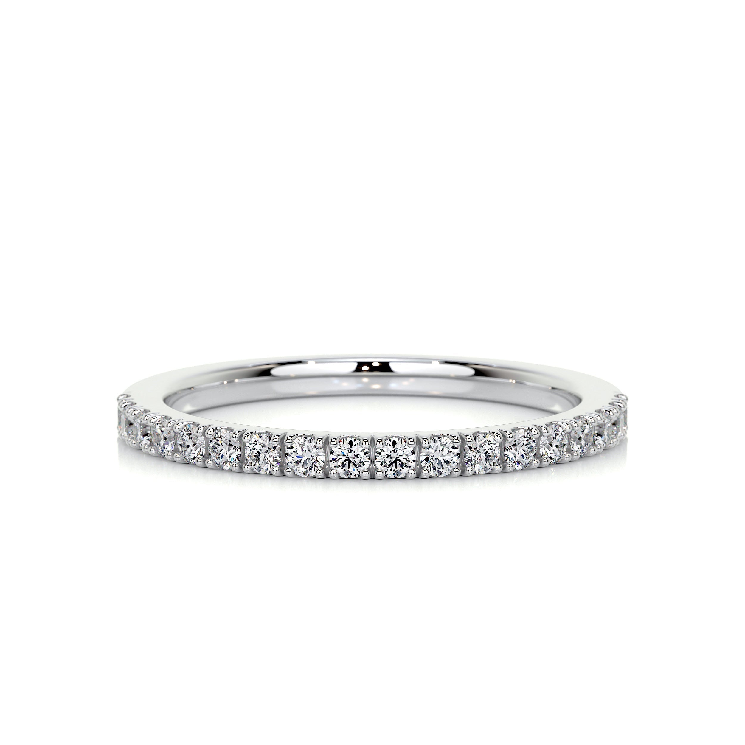 0.3 CT Round Half Eternity CVD EF/VVS Diamond Wedding Band 1