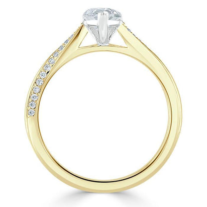 0.75 CT Pear Cut Solitaire Moissanite Engagement Ring 6