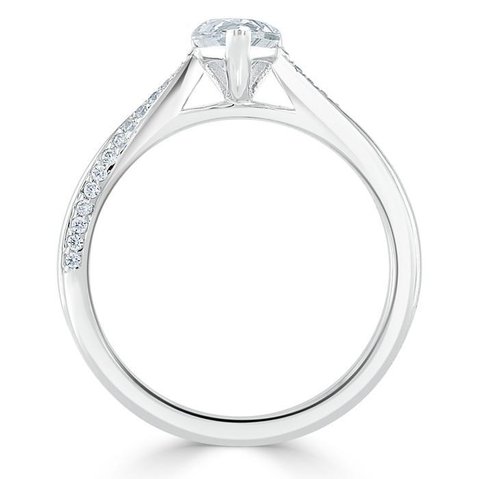 0.75 CT Pear Cut Solitaire Moissanite Engagement Ring 4