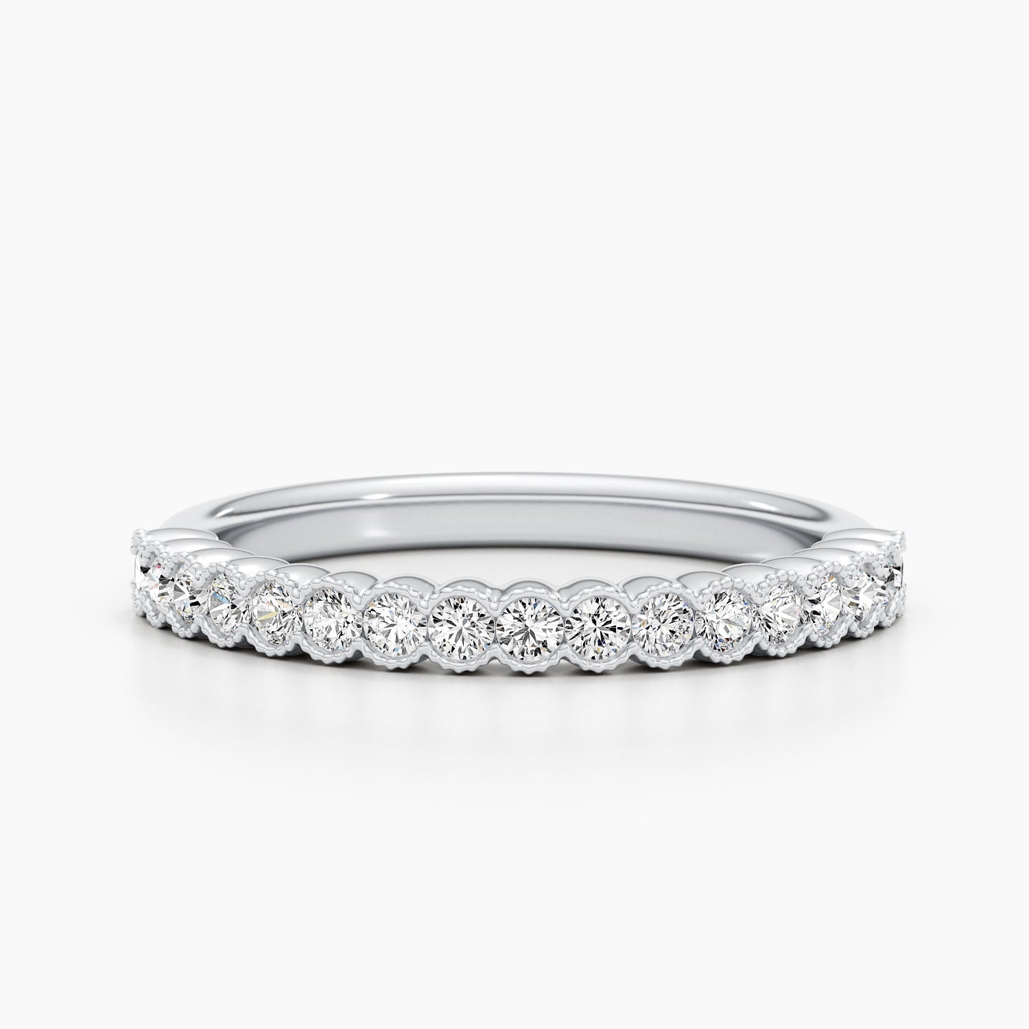 0.34 CT Round Half Eternity CVD EF/VVS Diamond Wedding Band 1