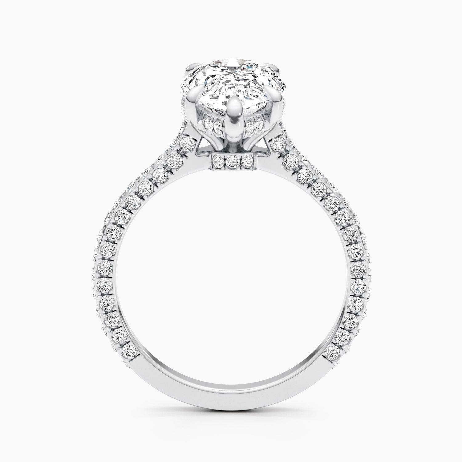 2.51 CT Pear Hidden Halo CVD F/VS Diamond Engagement Ring 8