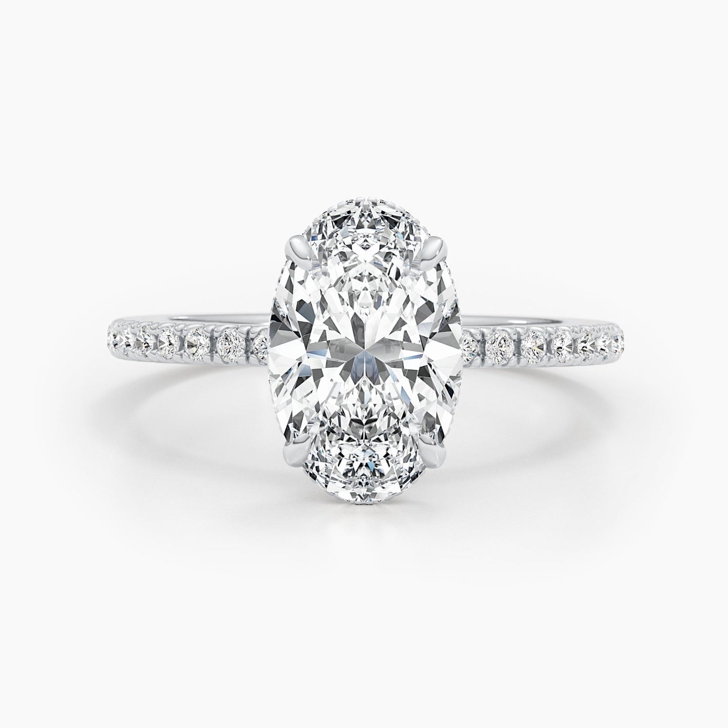 2.67 CT Oval Hidden Halo CVD G/VS Diamond Engagement Ring 1