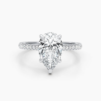 2.51 CT Pear Hidden Halo CVD F/VS Diamond Engagement Ring 1