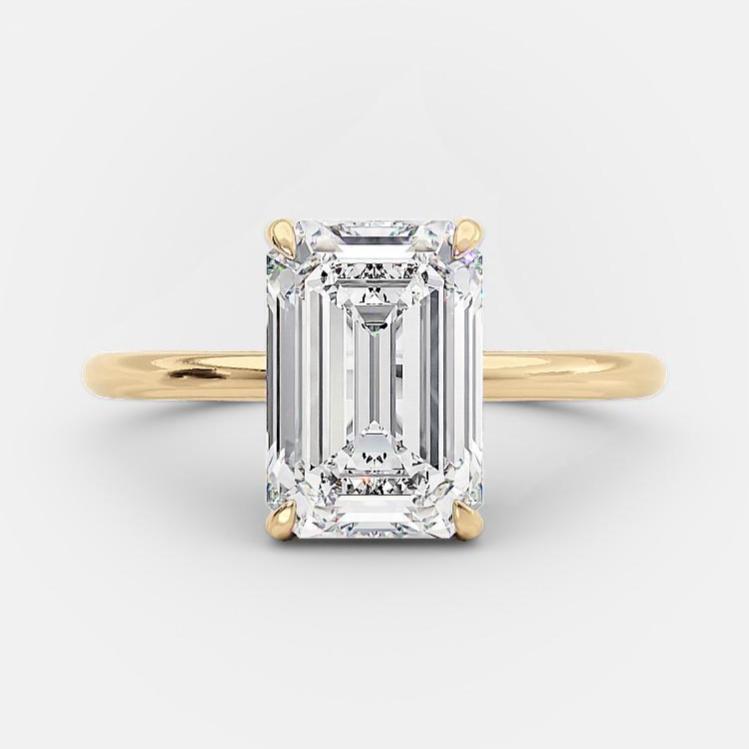 1.6 CT Emerald Cut Solitaire Style Moissanite Engagement Ring 5