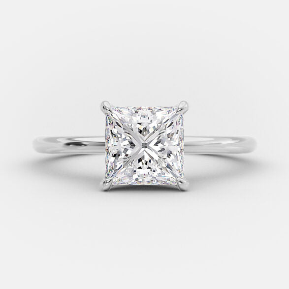 1.35 CT Princess Cut Solitaire Moissanite Engagement Ring 4