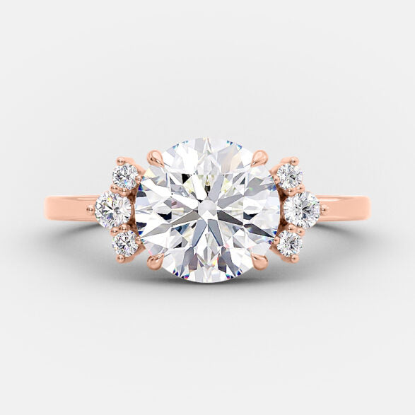 2.0 CT Round Cluster Style Moissanite Engagement Ring 7