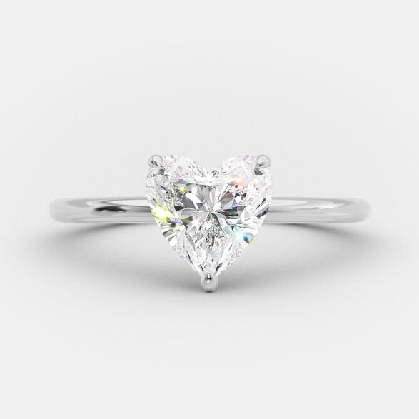 1.10 CT Heart Cut Solitaire Moissanite Engagement Ring 5